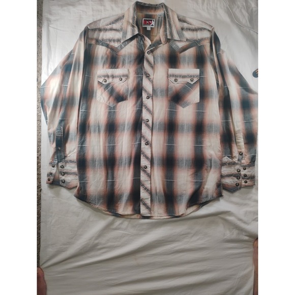 Panhandle Slim Other - Mens B&D by Panhandle Slim Lg Long Sleeve Pearl Snap Shirt Western Wear Brown